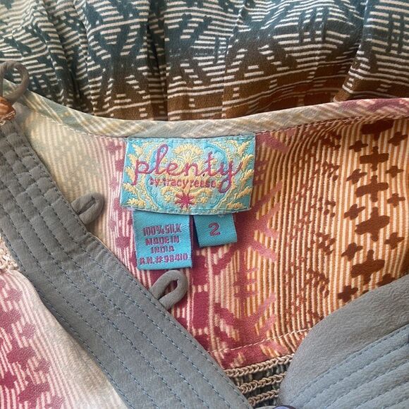 Plenty Tracy Reese Dress Pink Abstract Maxi Silk Excellent Sz 2 - Picture 8 of 8